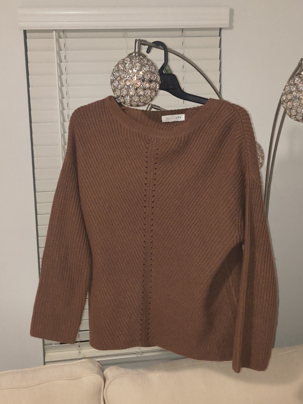Love Riche Rust Brown Ribbed Crewneck Sweater - Picture 3 of 6